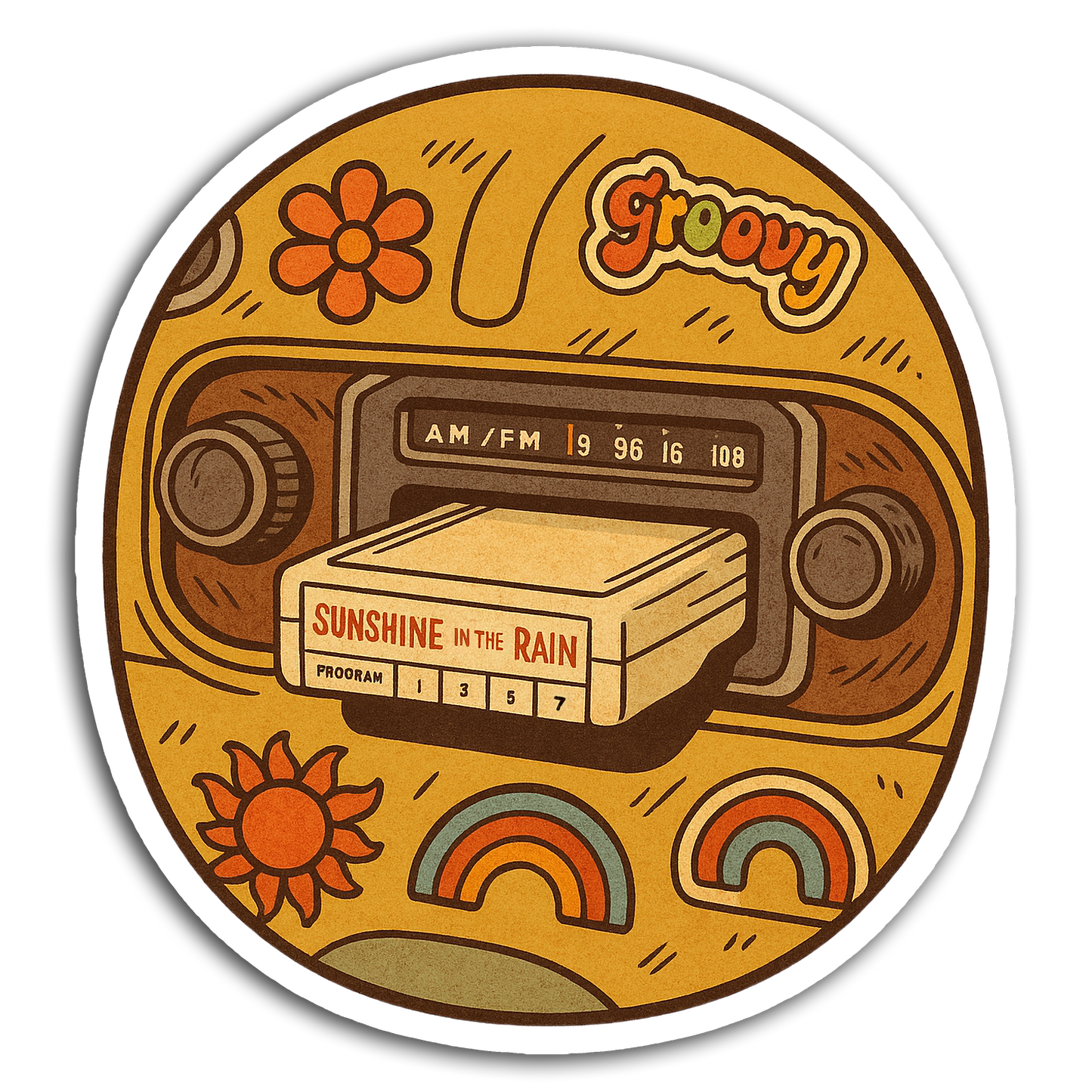 Retro Music Sticker Collection - 70s 8-Track Tape