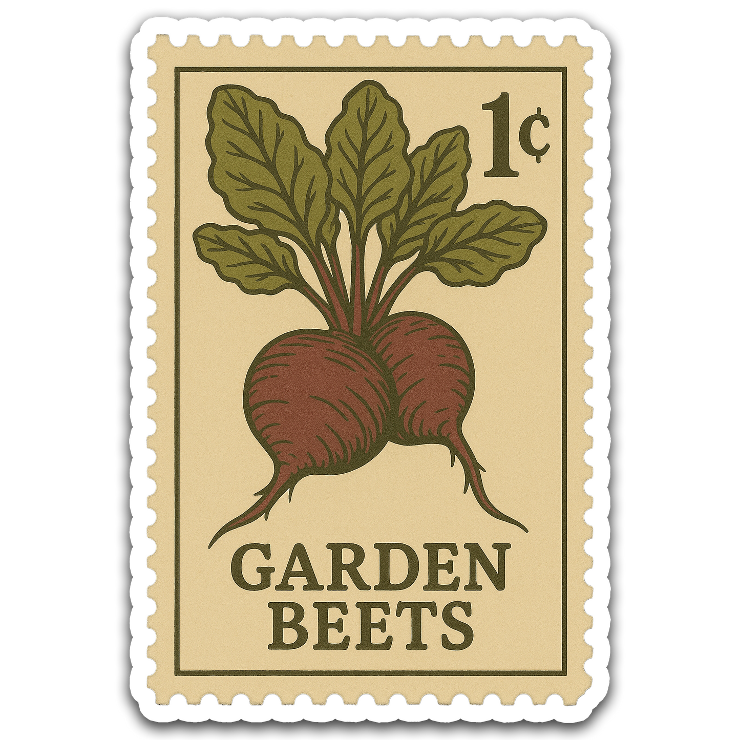 Vintage Garden Sticker Series - Garden Beets Stamp