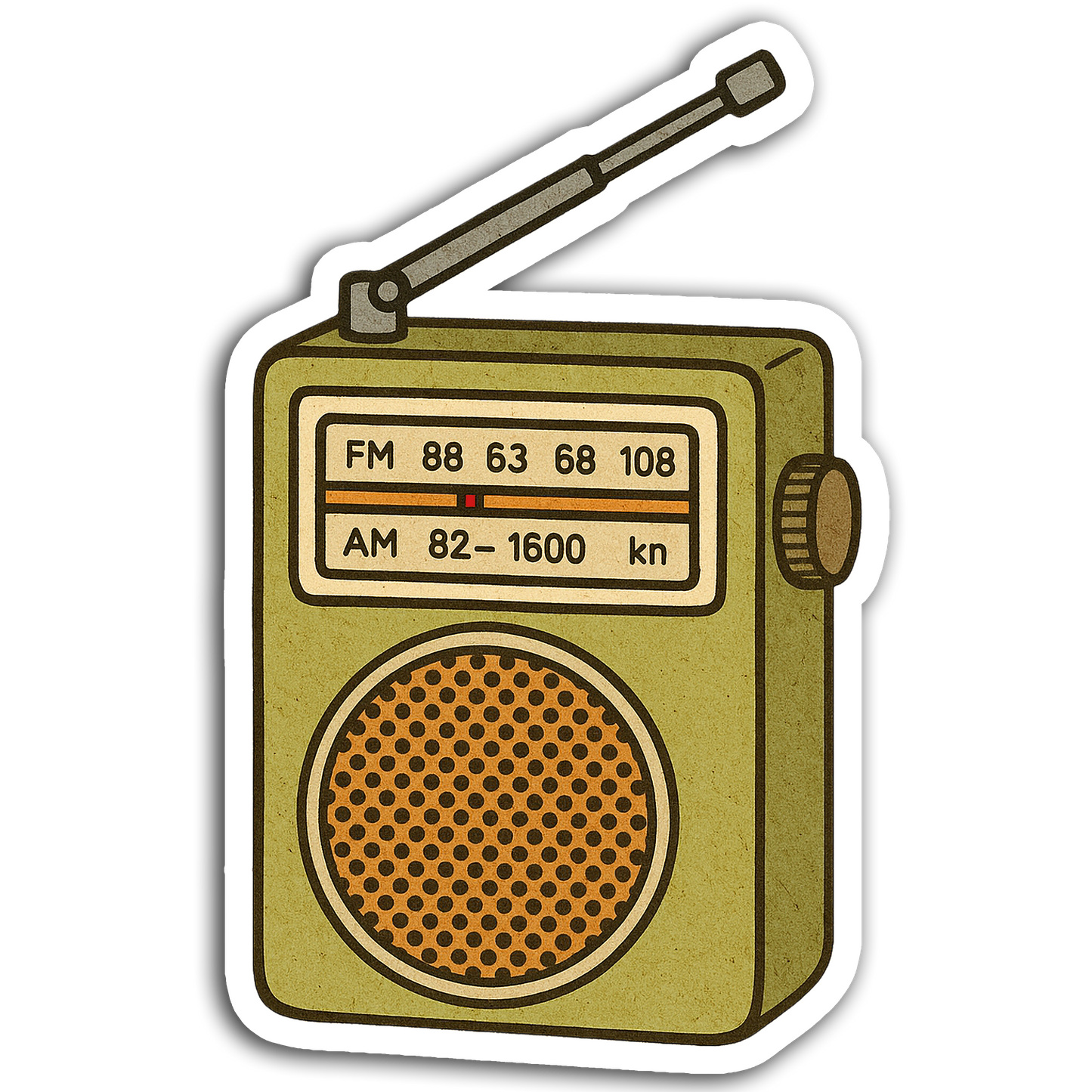 Retro Music Sticker Collection - 70s Transistor Radio