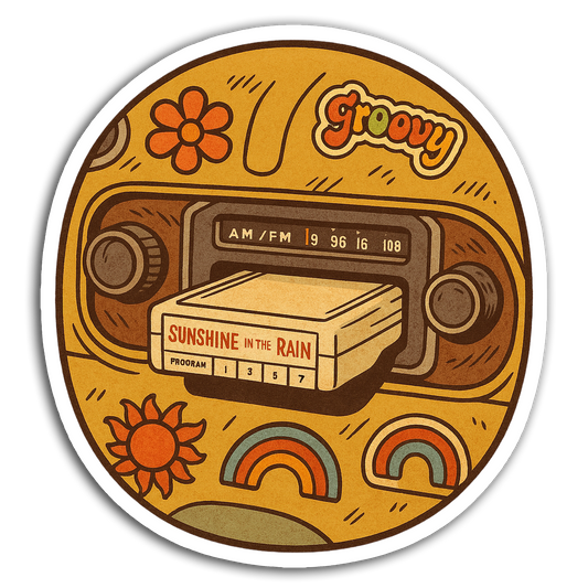 Retro Music Sticker Collection - 70s 8-Track Tape