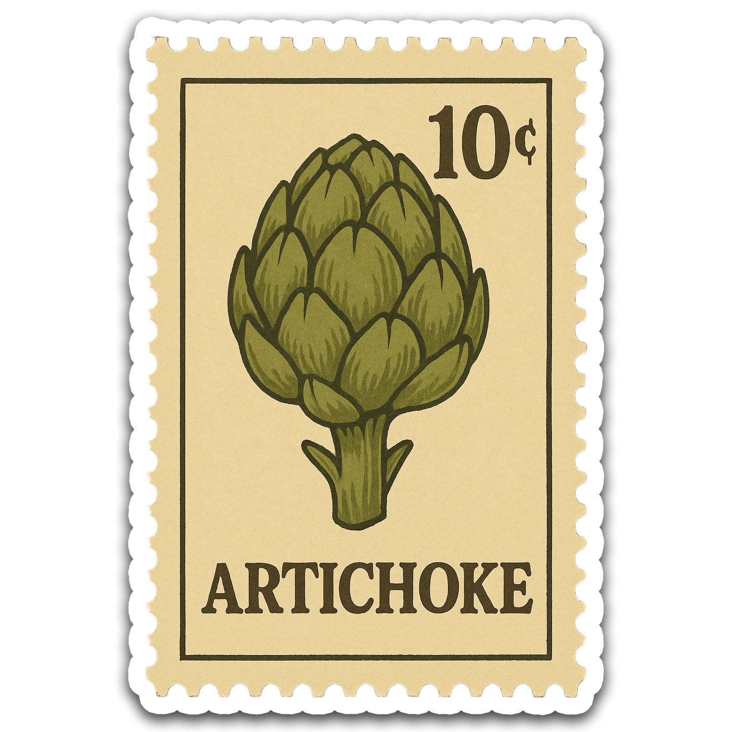 Vintage Garden Sticker Series - Artichoke Stamp