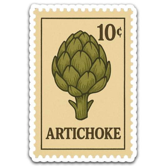 Vintage Garden Sticker Series - Artichoke Stamp