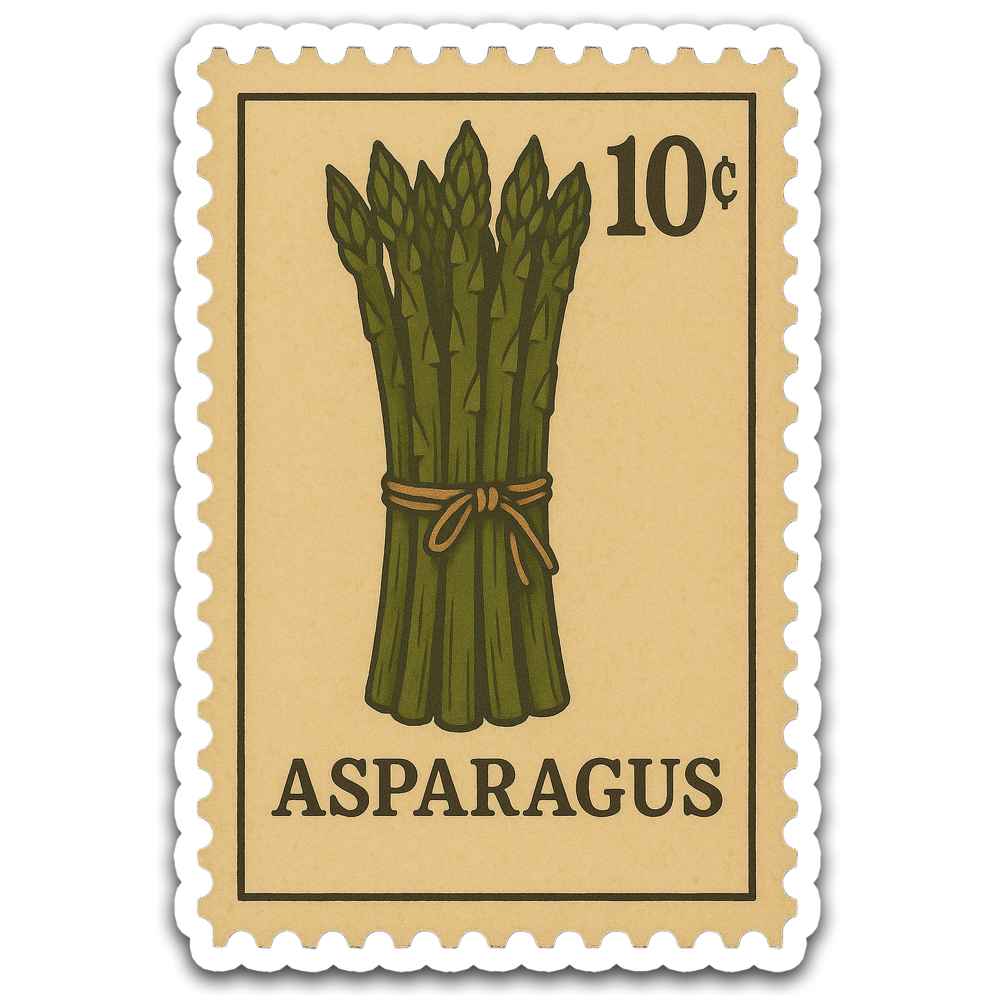 Vintage Garden Sticker Series - Asparagus Stamp