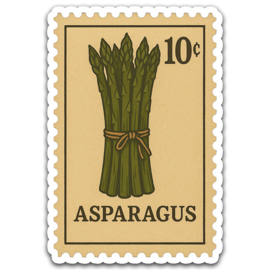 Vintage Garden Sticker Series - Asparagus Stamp