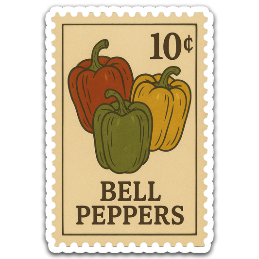 Vintage Garden Sticker Series - Bell Pepper Stamp