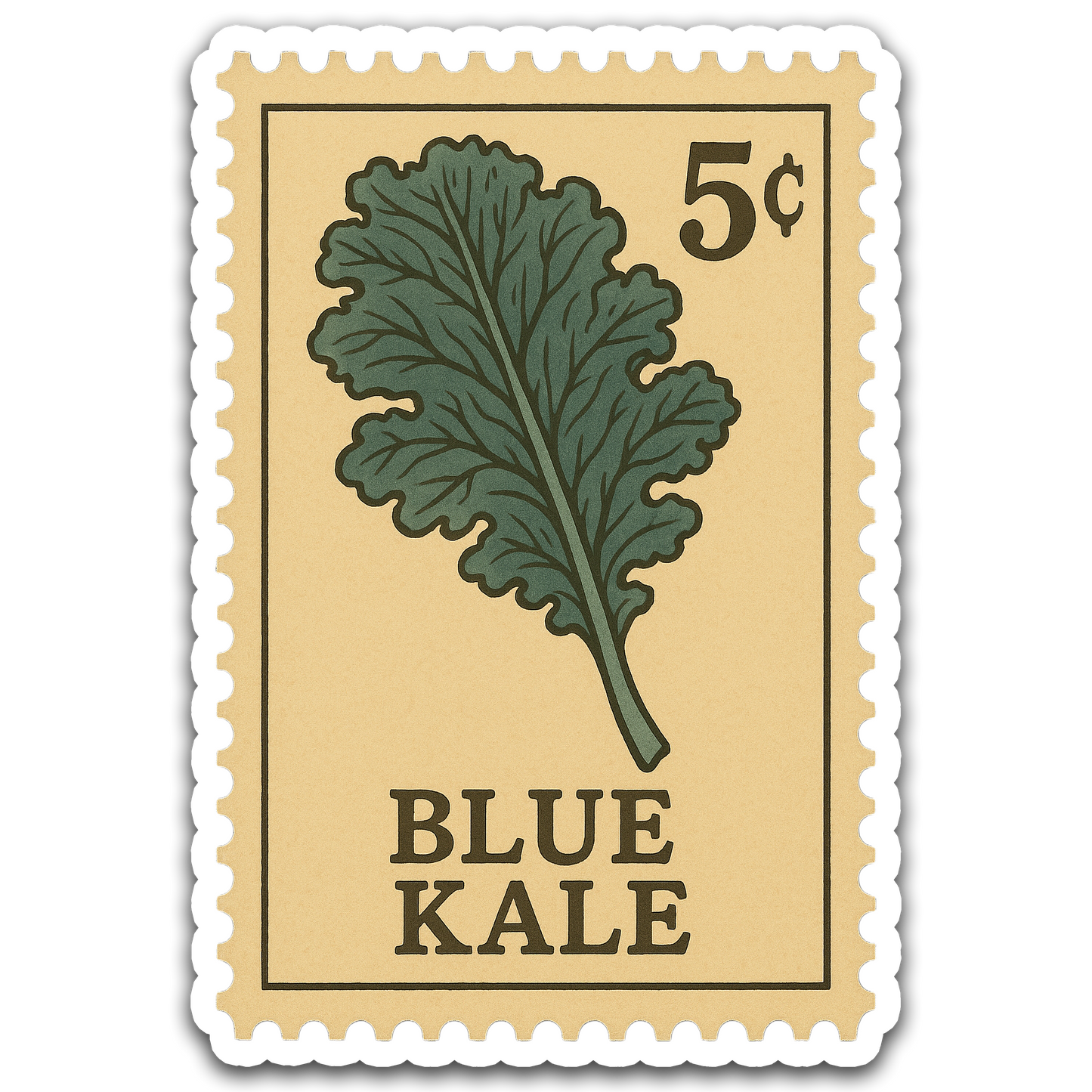 Vintage Garden Sticker Series - Blue Kale Stamp