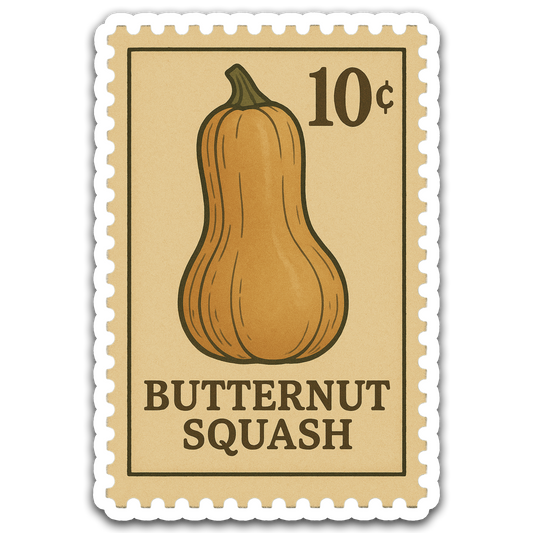 Vintage Garden Sticker Series - Butternut Squash Stamp