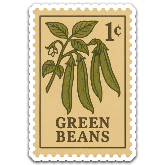 Vintage Garden Sticker Series - Green Beans Stamp