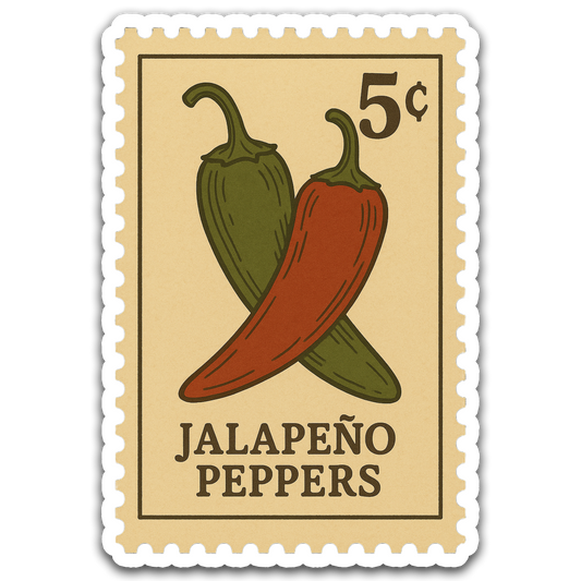 Vintage Garden Sticker Series - Jalapeño Peppers Stamp