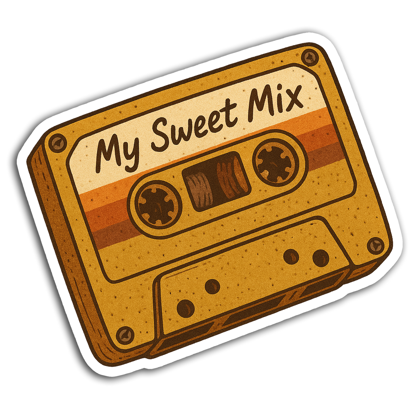 Retro Music Sticker Collection - 70s Mixed Tape Cassette