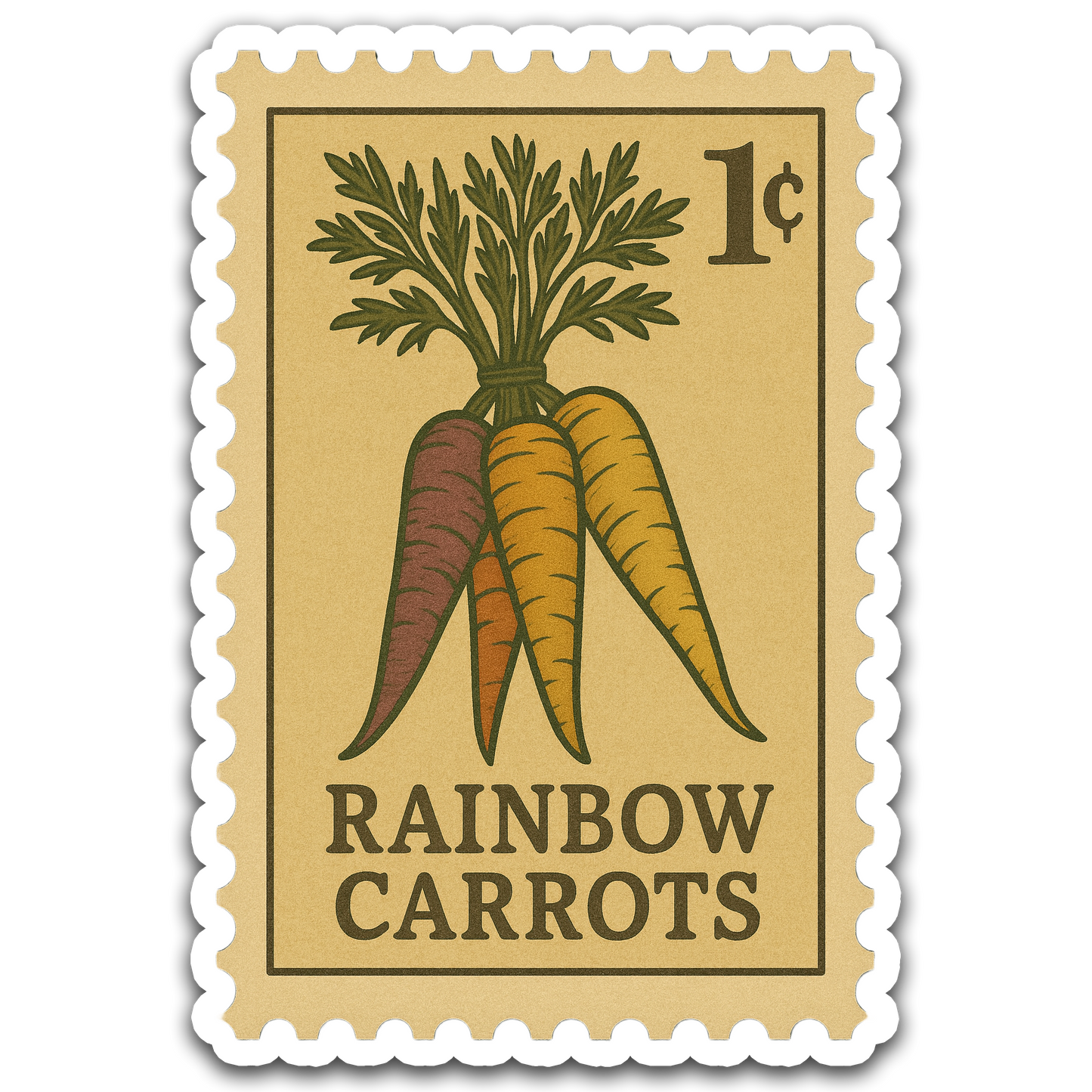 Vintage Garden Sticker Series - Rainbow Carrots
