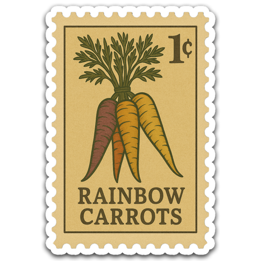 Vintage Garden Sticker Series - Rainbow Carrots